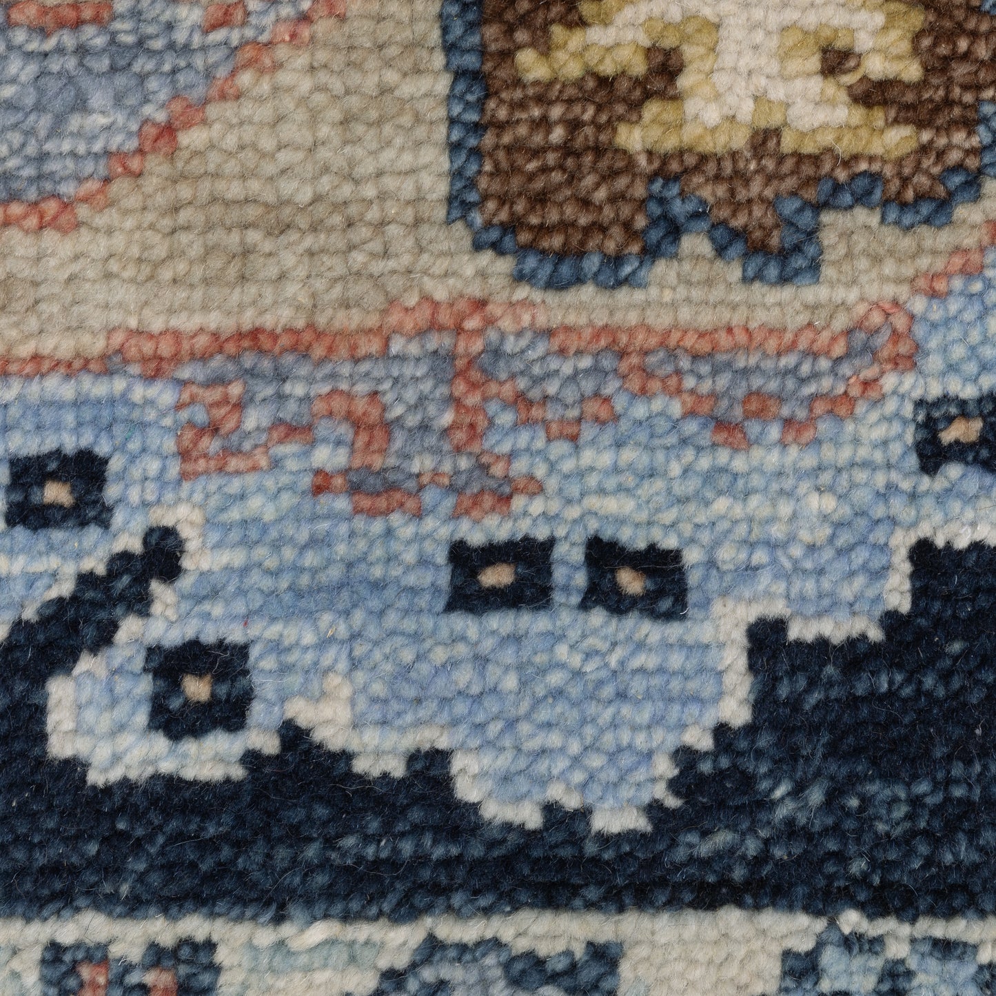 Majorca Oriental Blue/ Multi Floral Loop Pile Rug