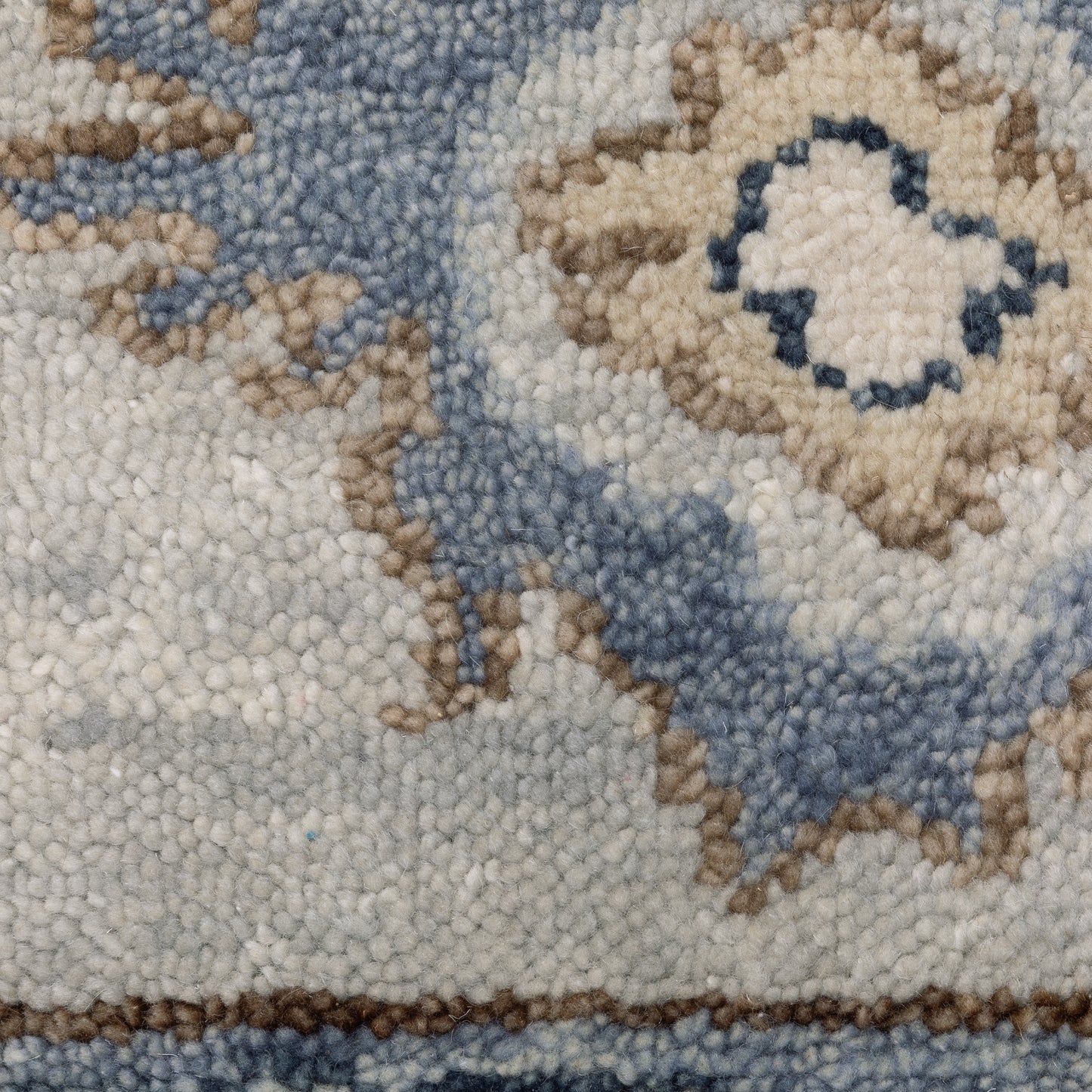 Majorca Floral Blue/ Blue Loop Pile Rug
