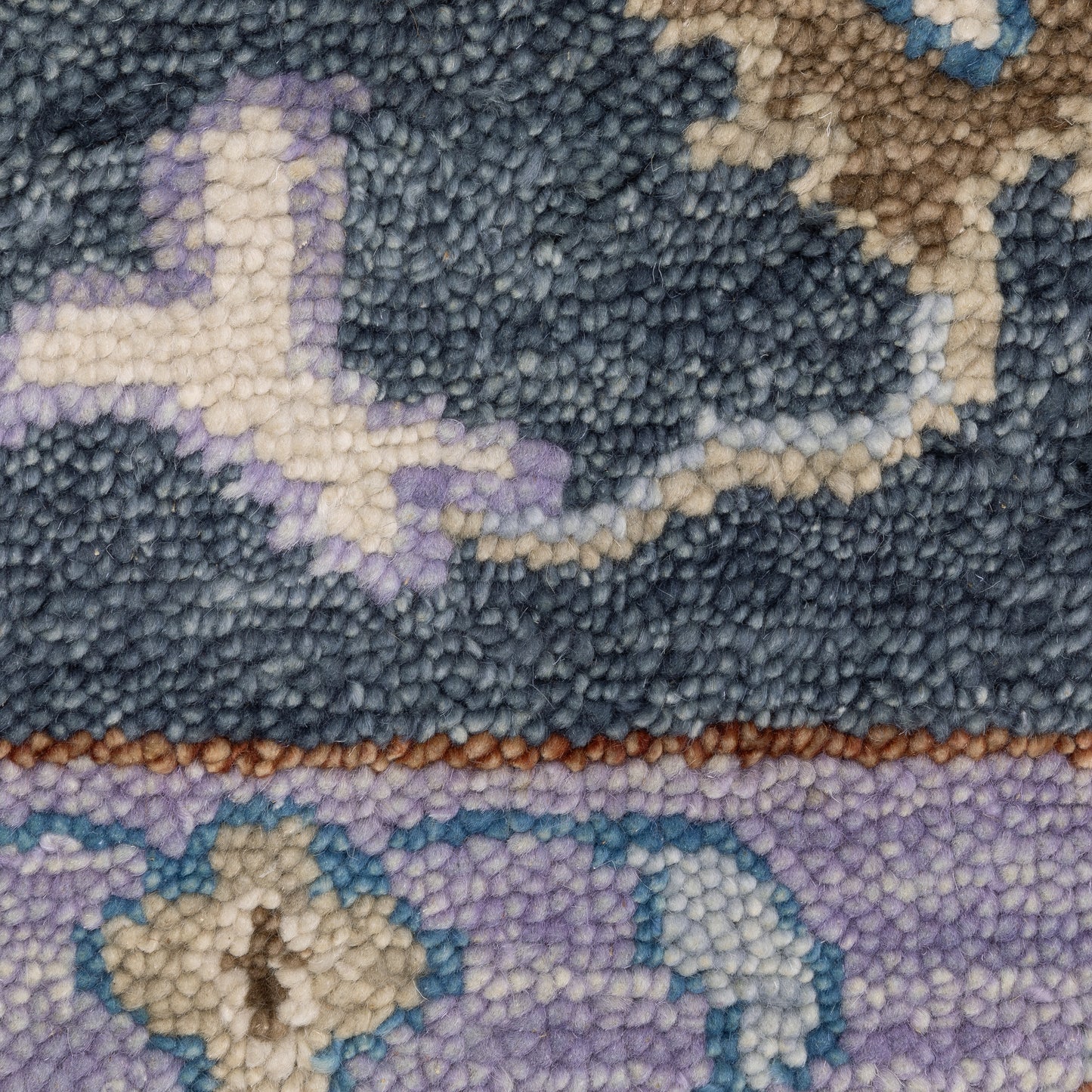 Majorca Distressed Blue/ Multi Floral Loop Pile Rug
