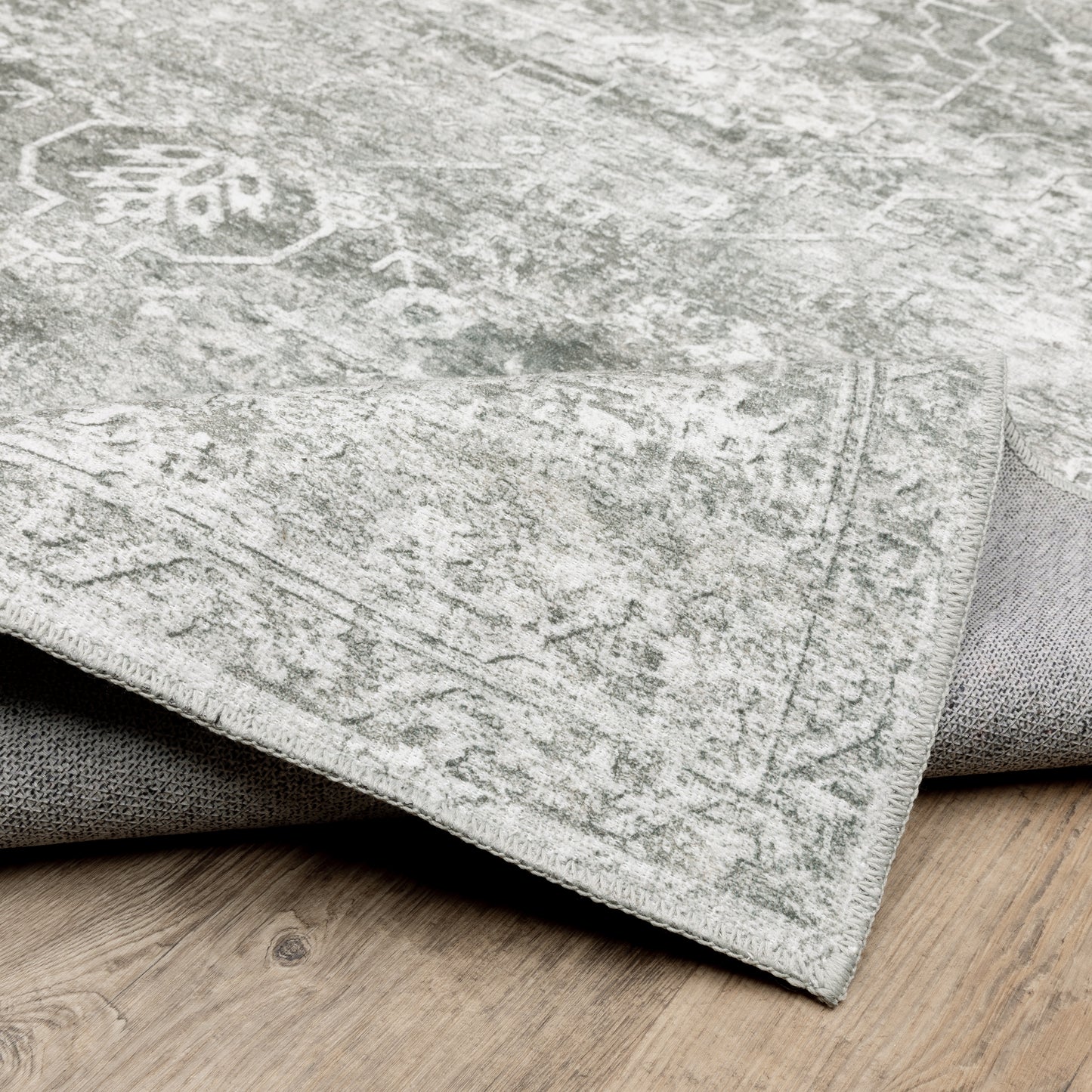 Malibu Distressed Grey/ Ivory Oriental Flat Weave Rug