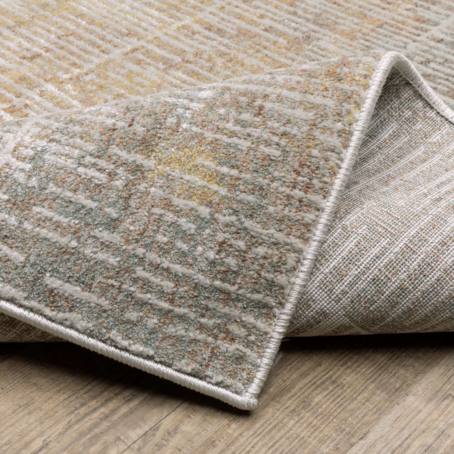 Mallory Stripe Beige/ Multi Distressed Cut Pile Rug