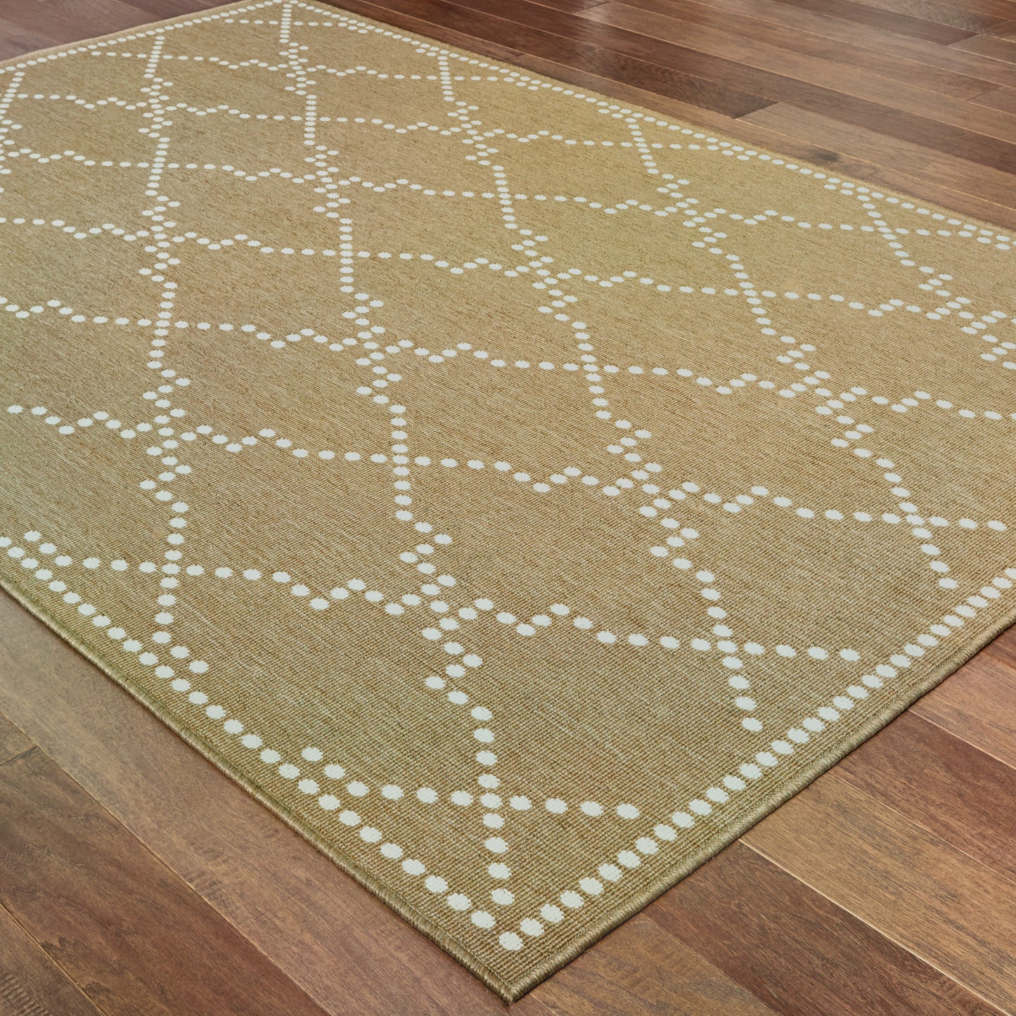 Marina Lattice Tan/ Ivory Outdoor Loop Pile Rug