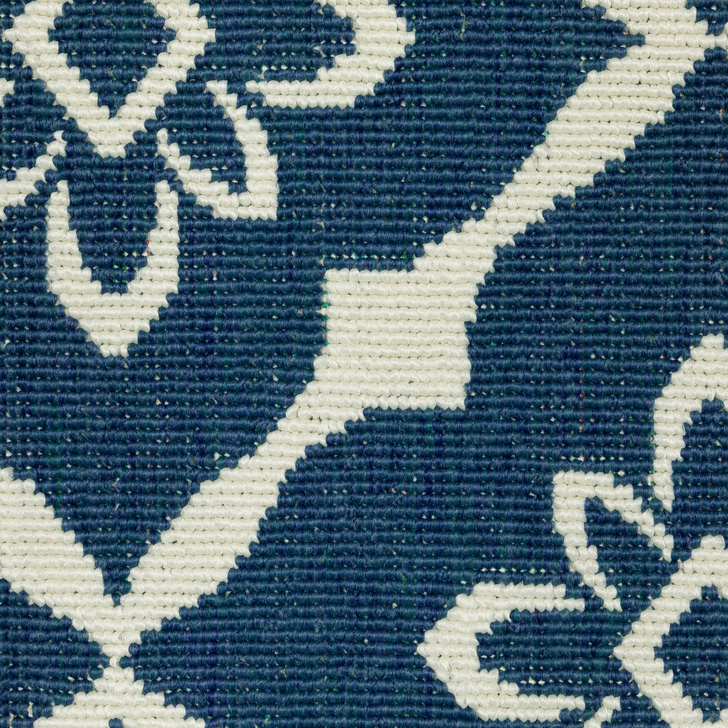 Meridian Outdoor Navy/ Ivory Lattice Loop Pile Rug