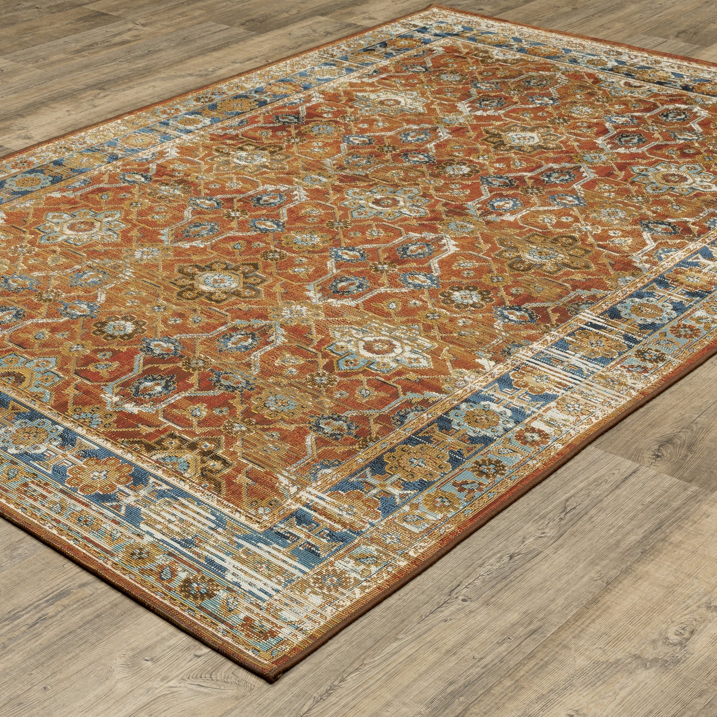 Naples 1204X Rust Distressed Rug