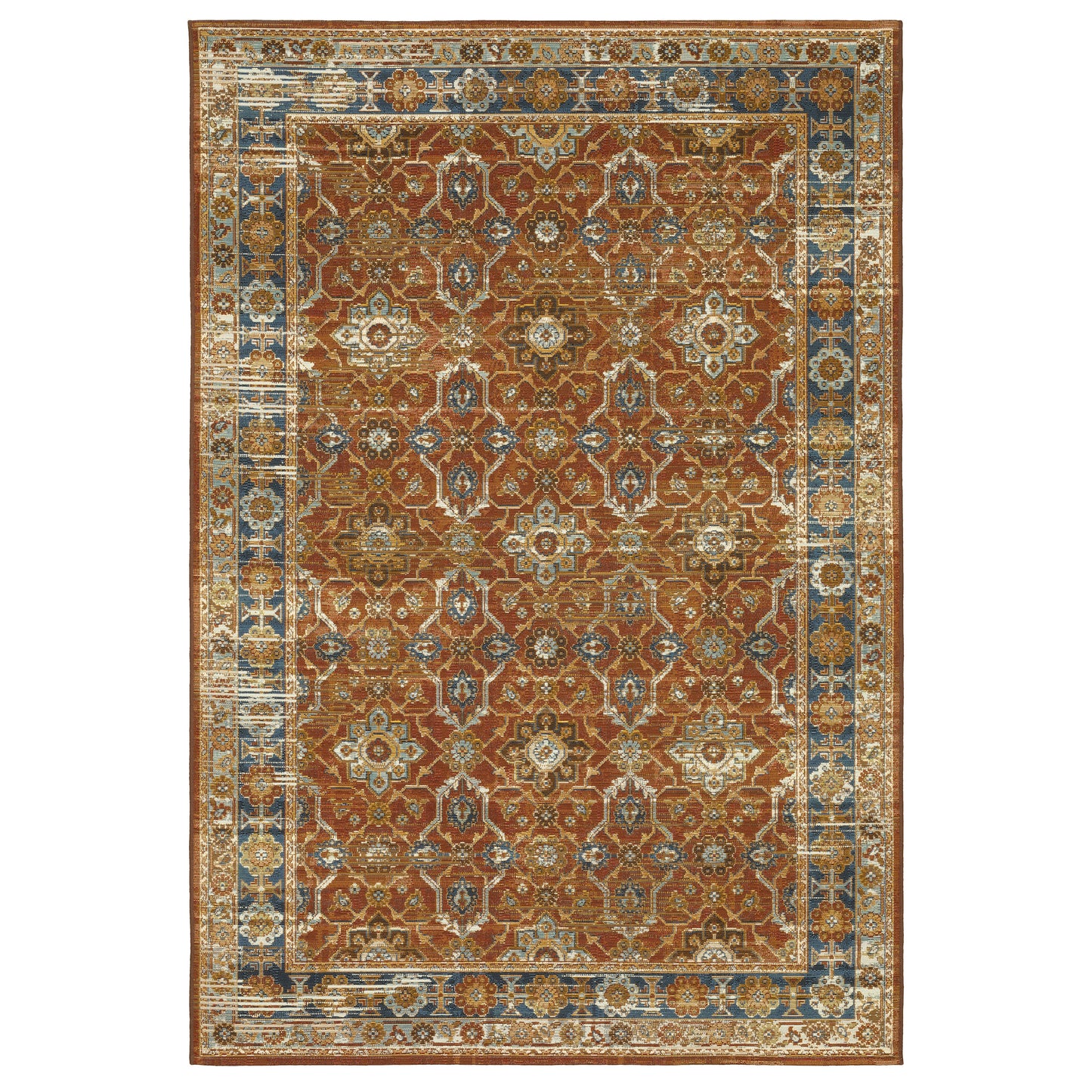 Naples 1204X Rust Distressed Rug