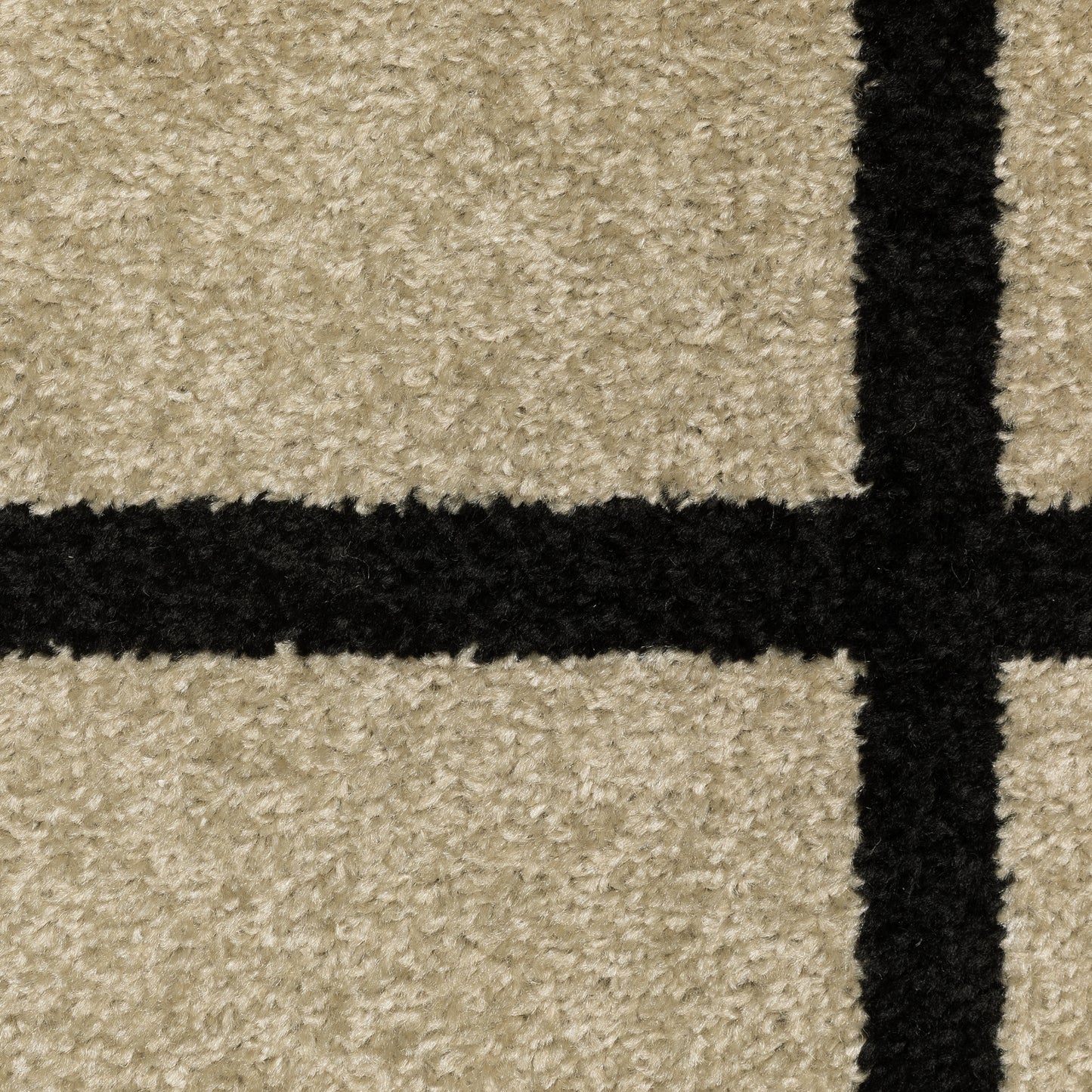 Quinn Geometric Beige/ Black Abstract Cut Pile Rug