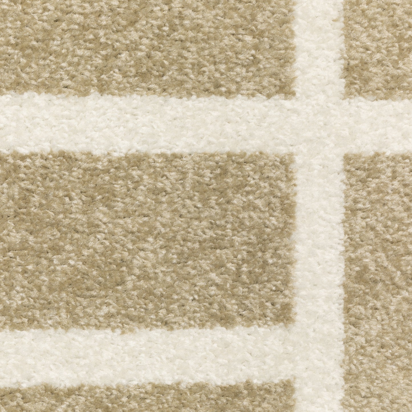 Quinn Geometric Beige/ Ivory Abstract Cut Pile Rug