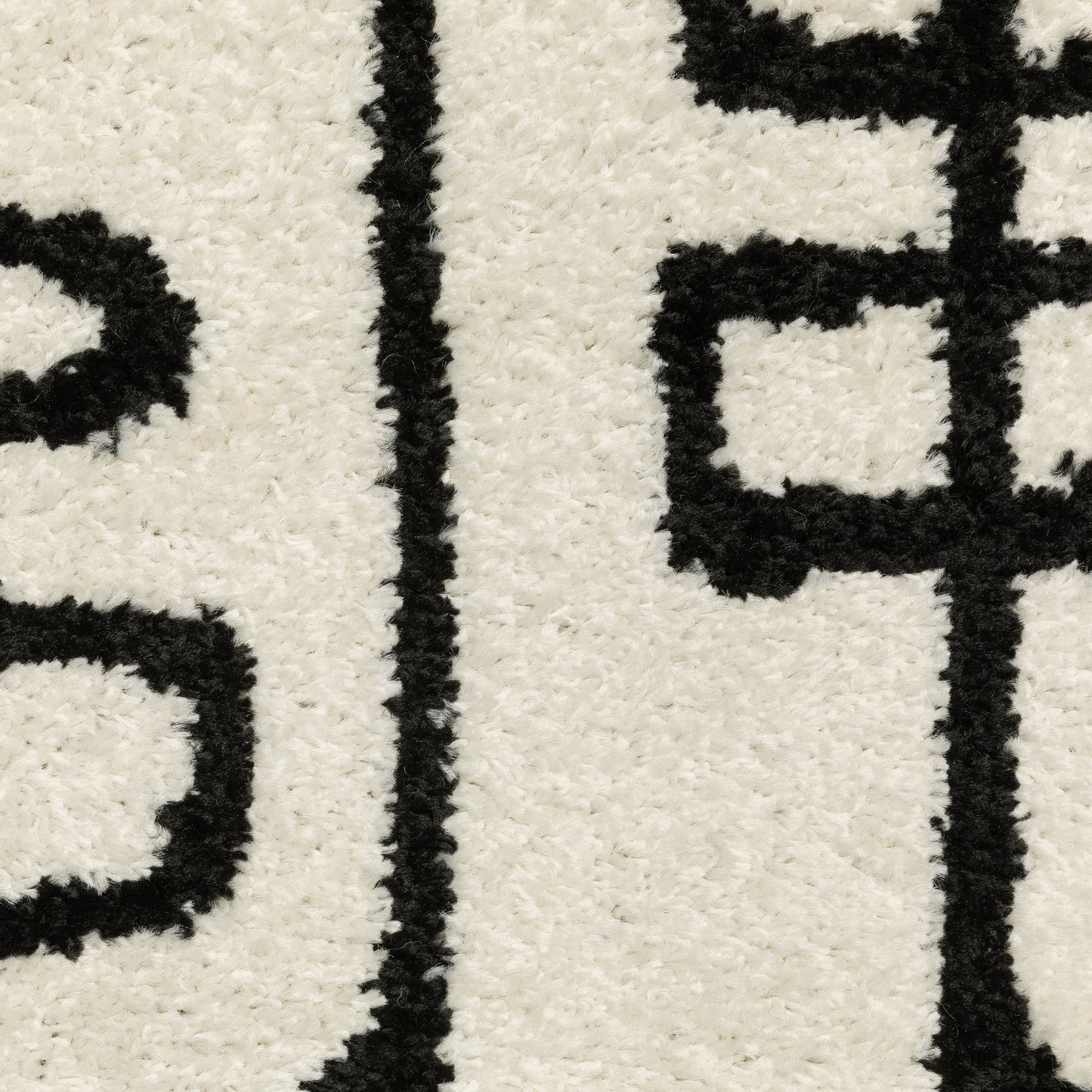 Quinn Abstract Beige/ Black Cut Pile Rug