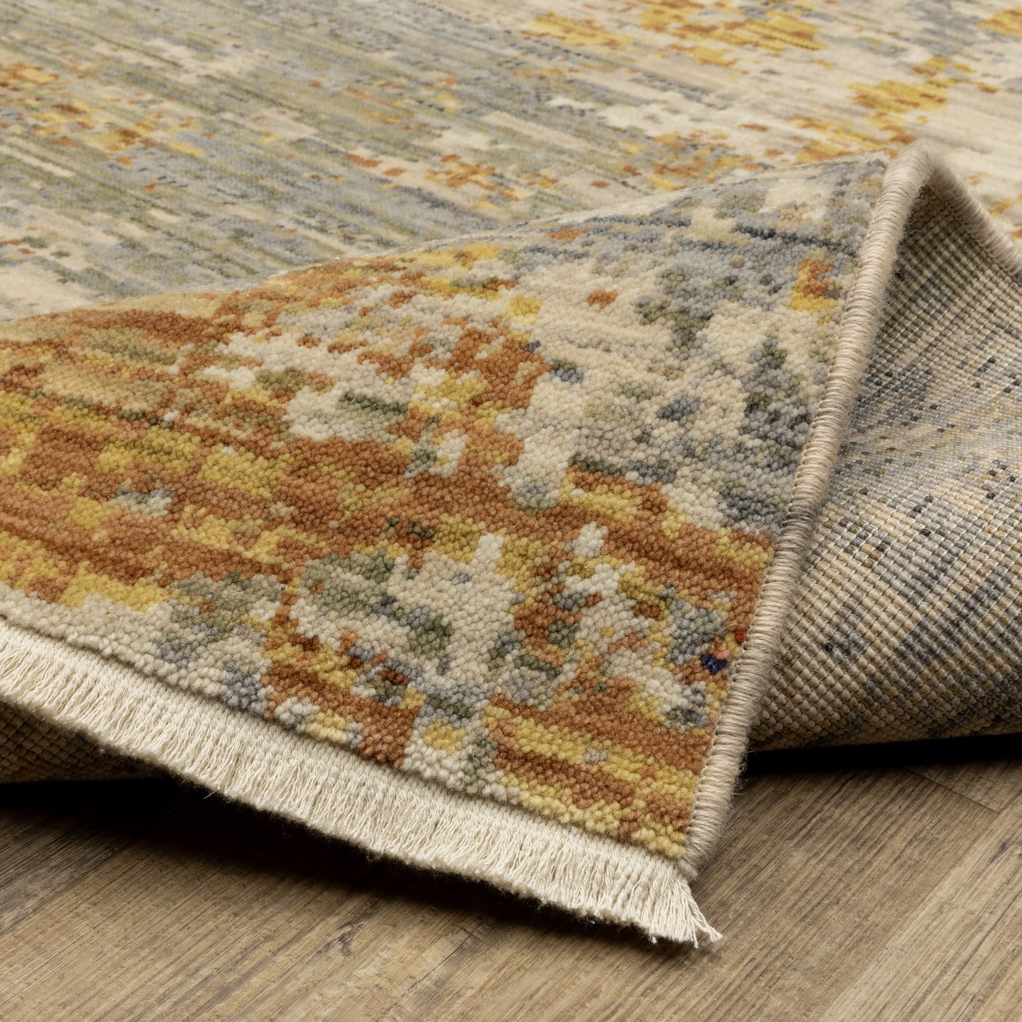 Soleri Abstract Beige/ Gold Cut Pile Rug