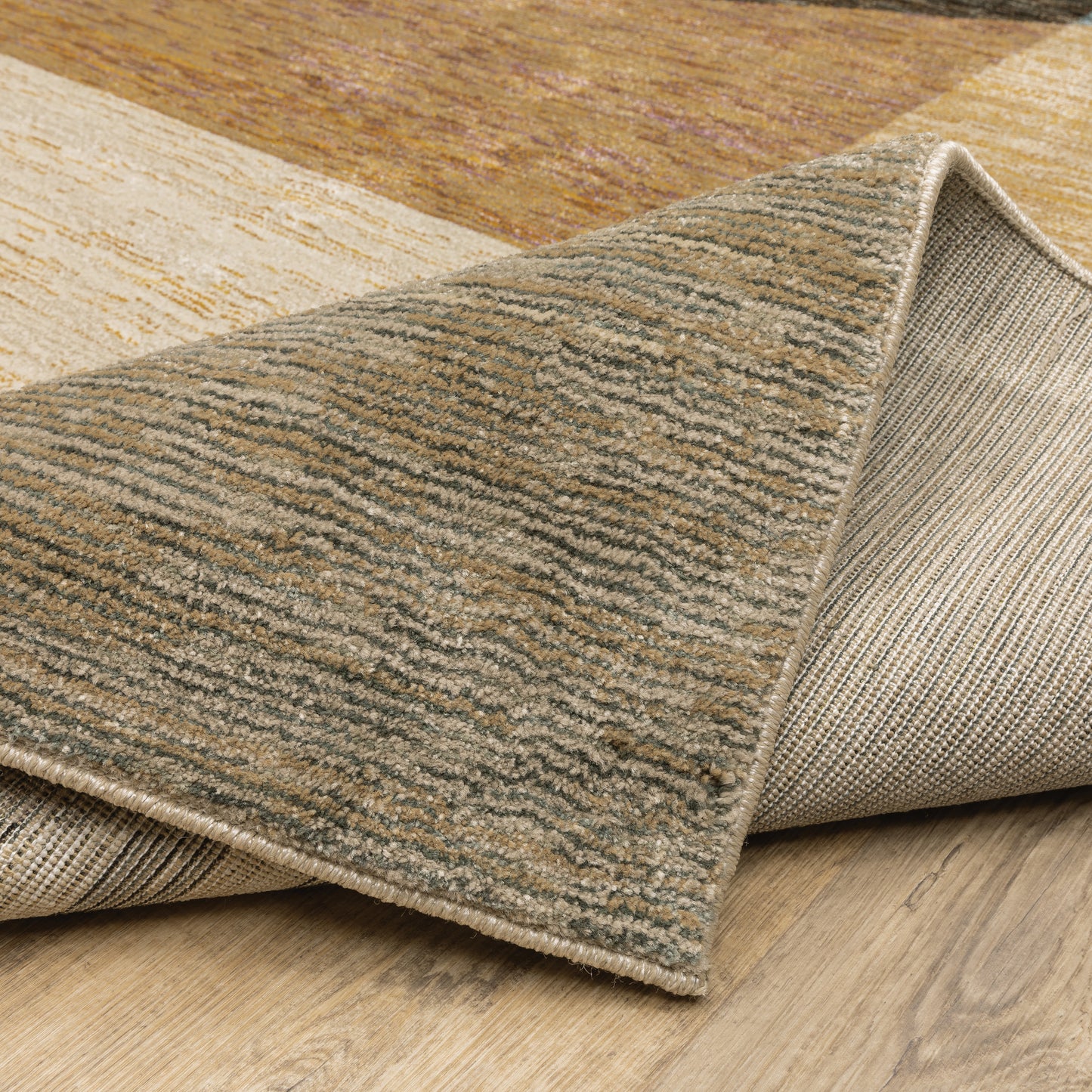 Strada Geometric Gold/ Multi Cut Pile Rug
