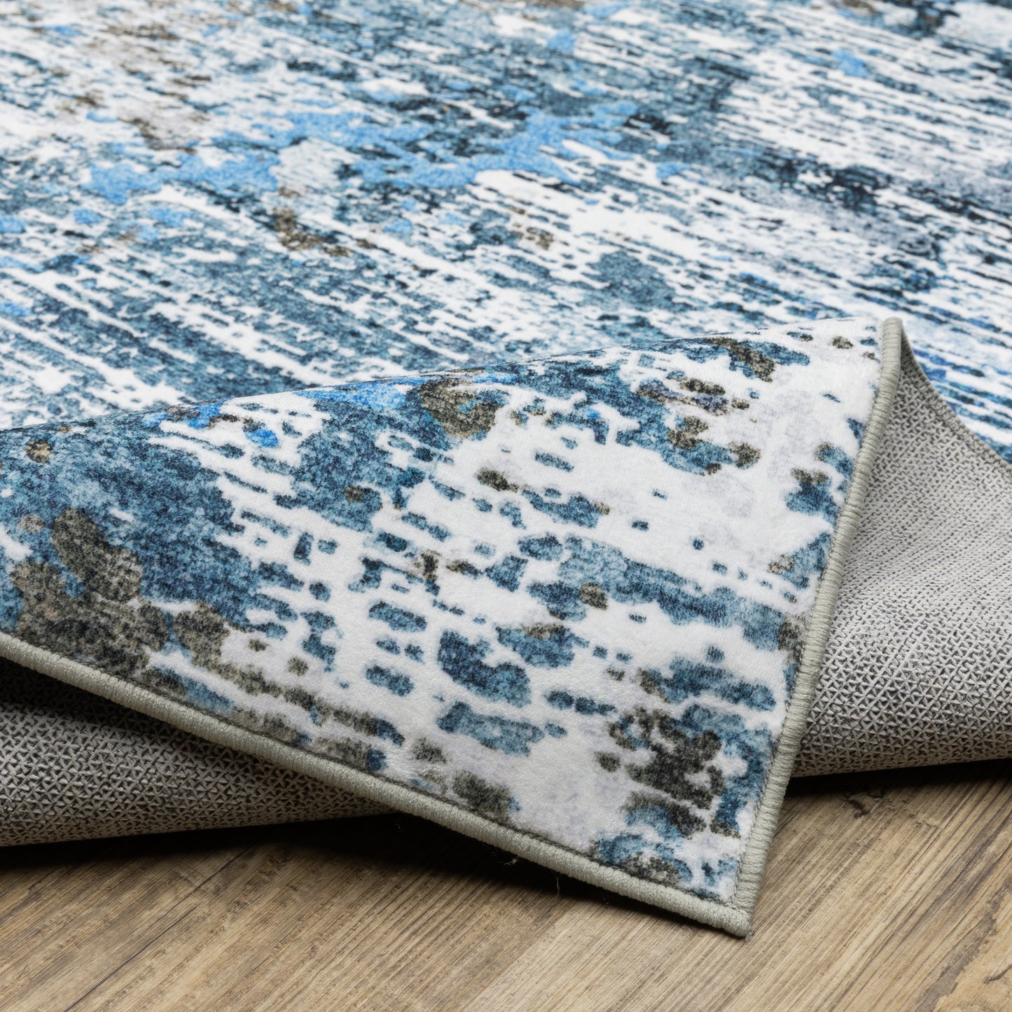 Sumter Abstract Blue/ Ivory Flat Weave Rug