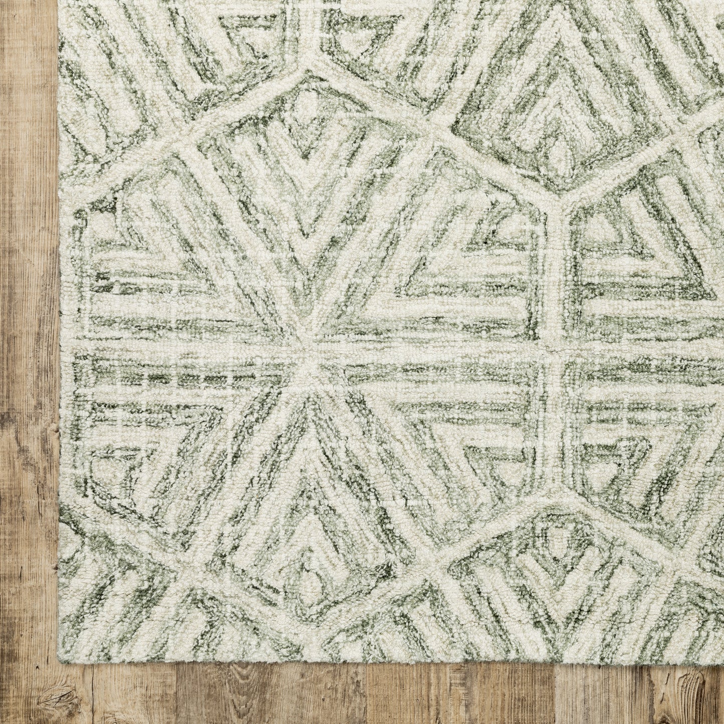 Tallavera Distressed Grey/ Ivory Geometric Loop Pile Rug