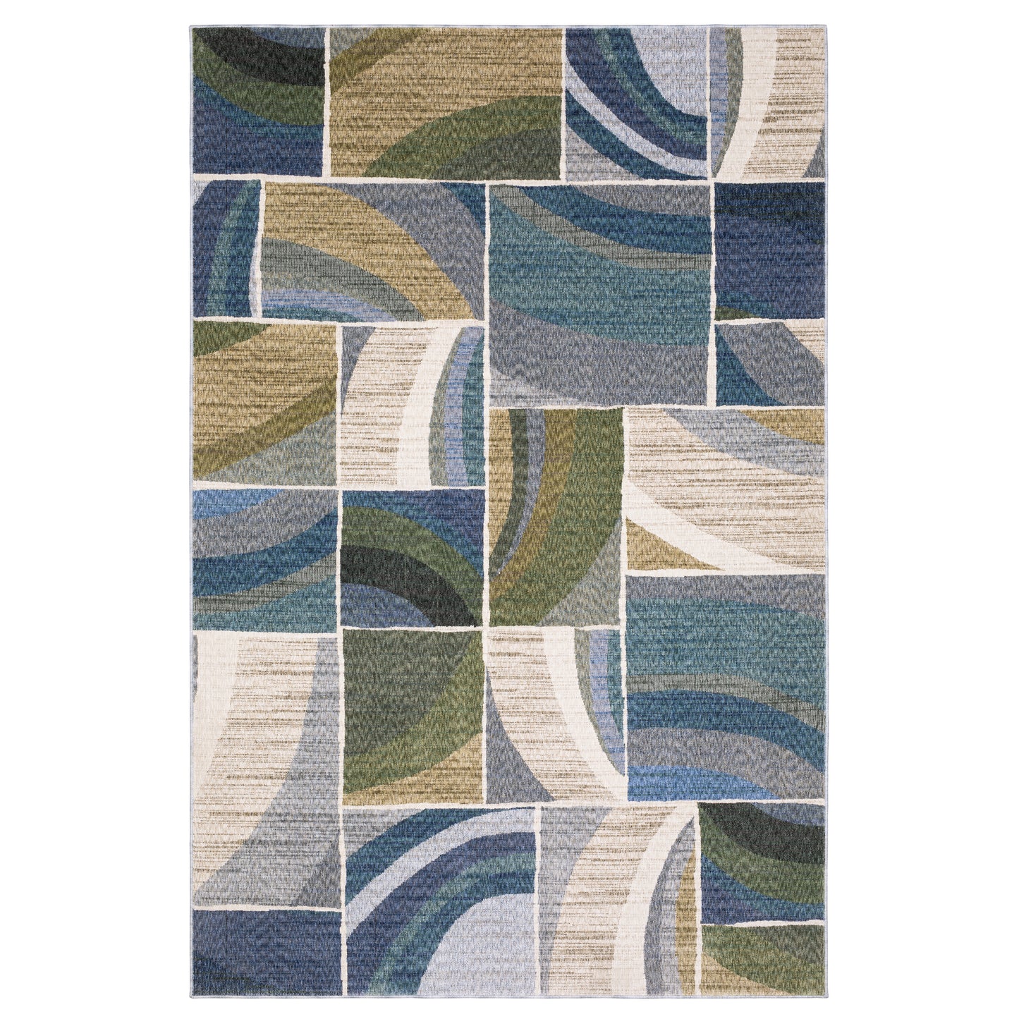 Tisdell TIS06 Blue Geometric Rug