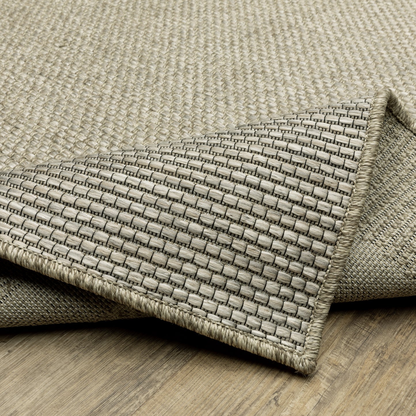 Tortuga Border Beige/ Black Geometric Flat Weave Rug