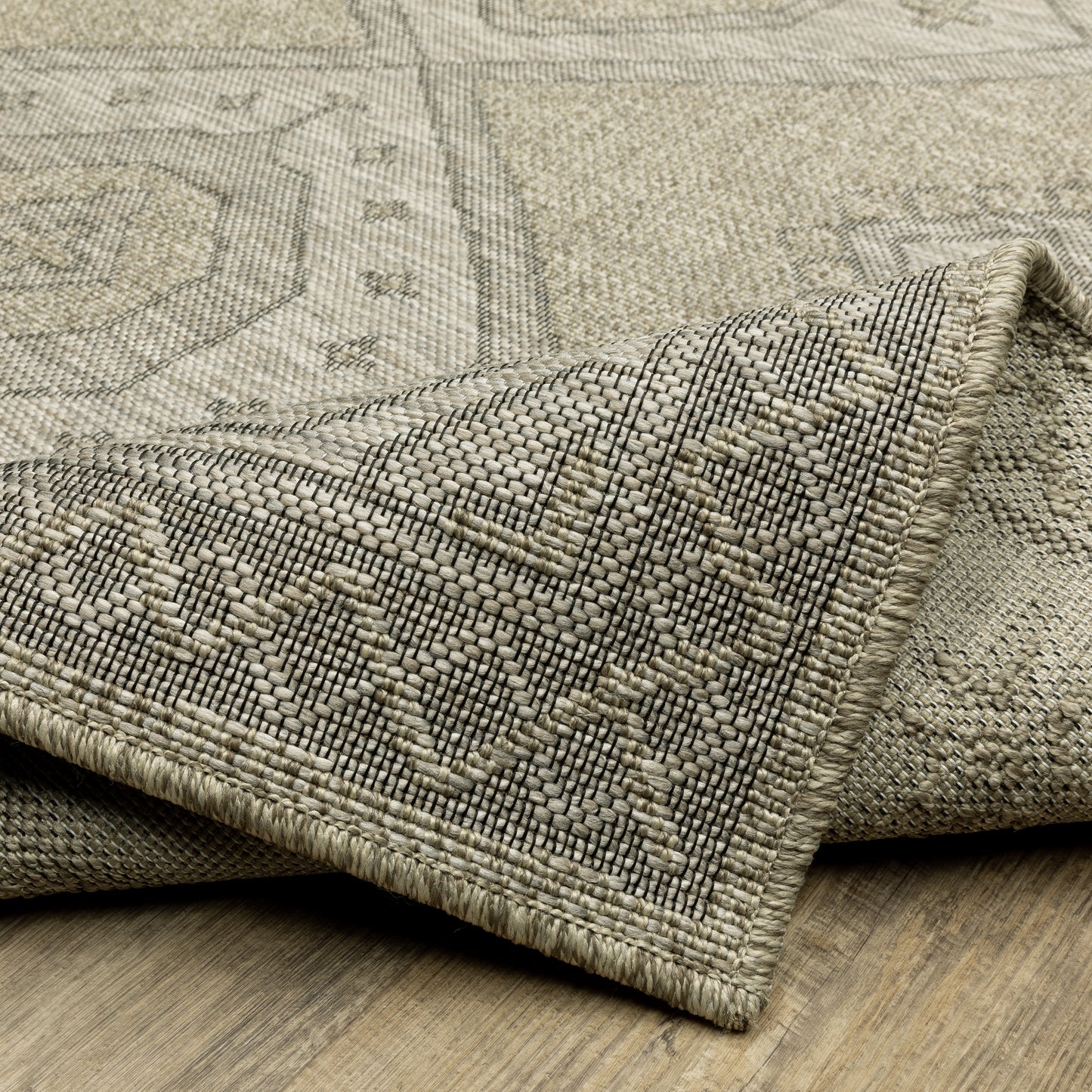 Tortuga Medallion Beige/ Black Geometric Flat Weave Rug