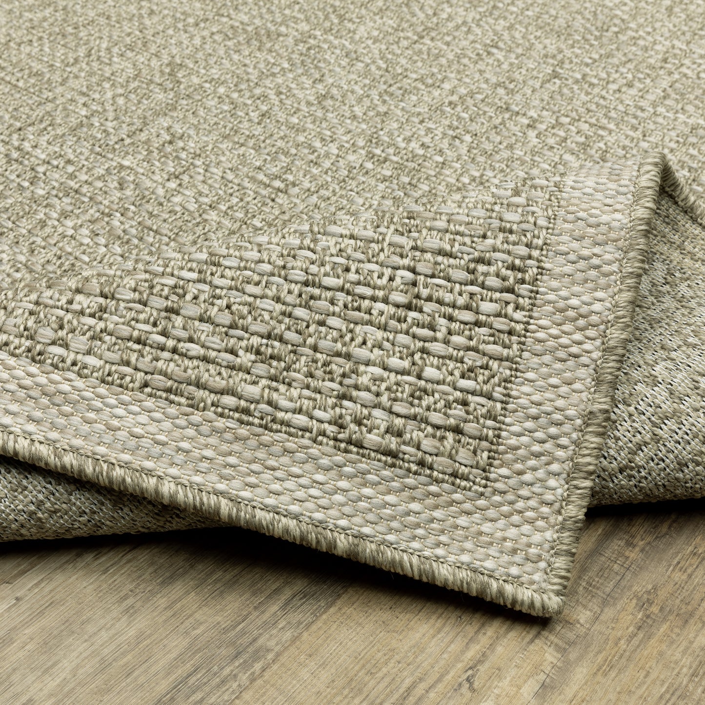 Tortuga Border Beige/ Beige Solid Flat Weave Rug