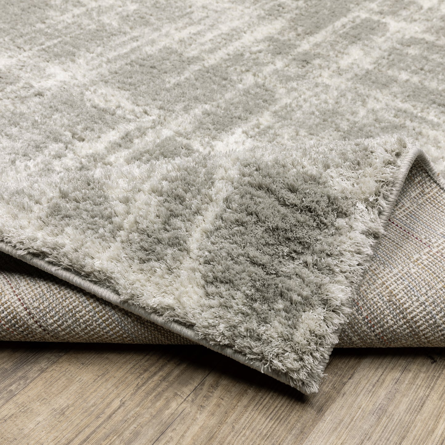 Verona Shag Grey/ Ivory Distressed Cut Pile Rug