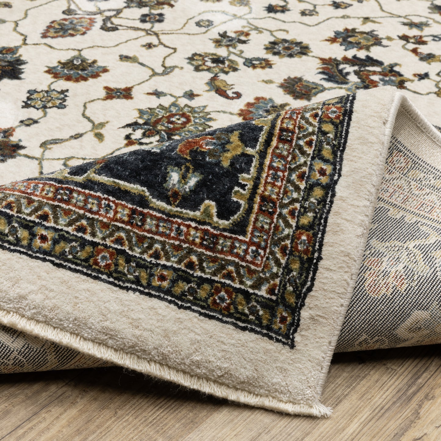 Vivian Oriental Ivory/ Navy Cut Pile Rug