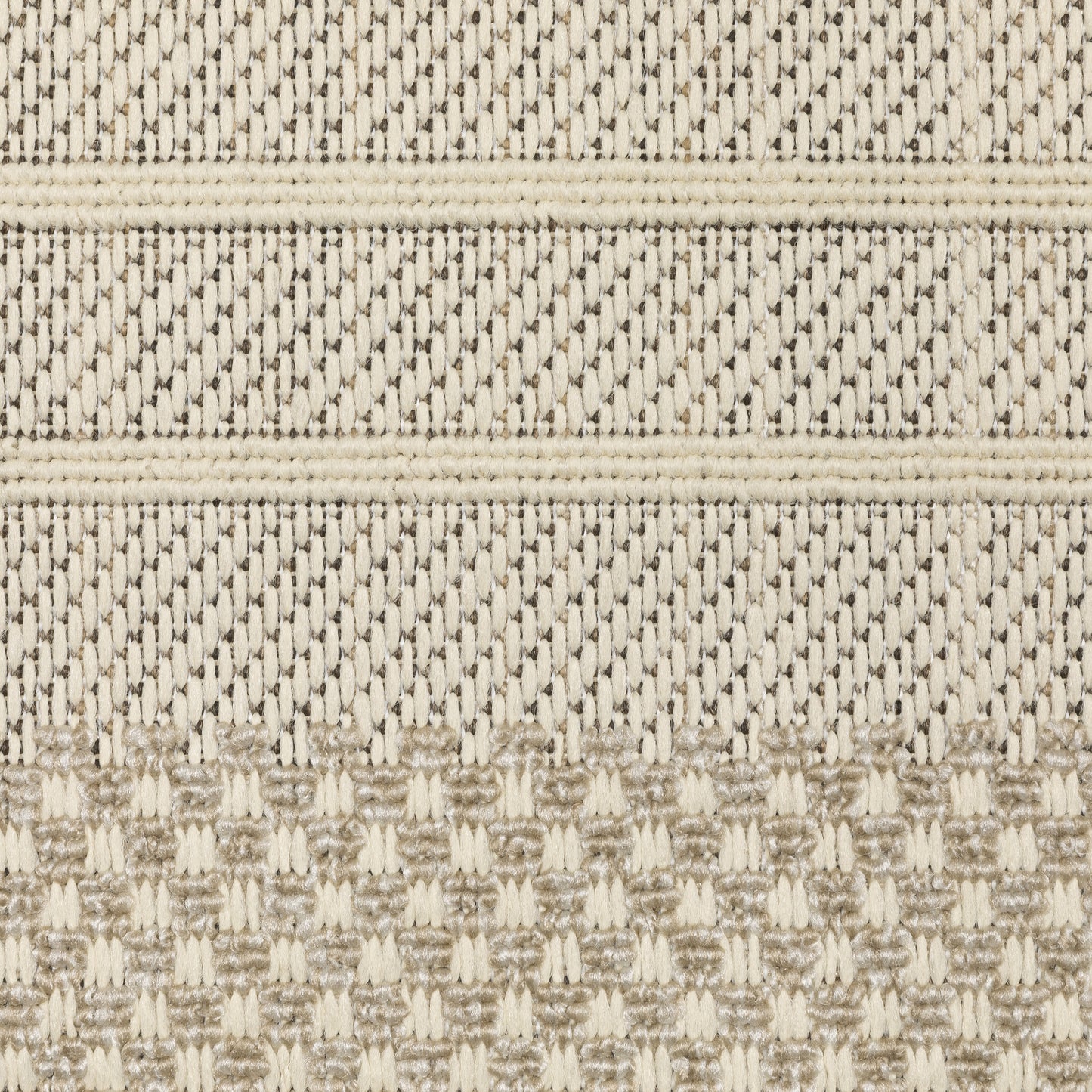 Zarina Geometric Beige/ Ivory Border Flat Weave Rug