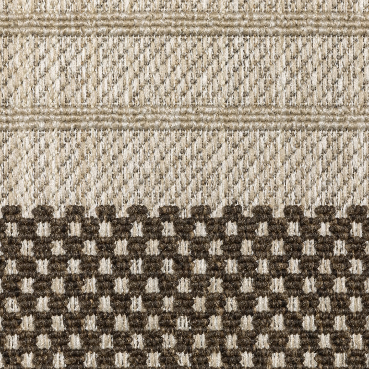 Zarina Geometric Beige/ Brown Border Flat Weave Rug