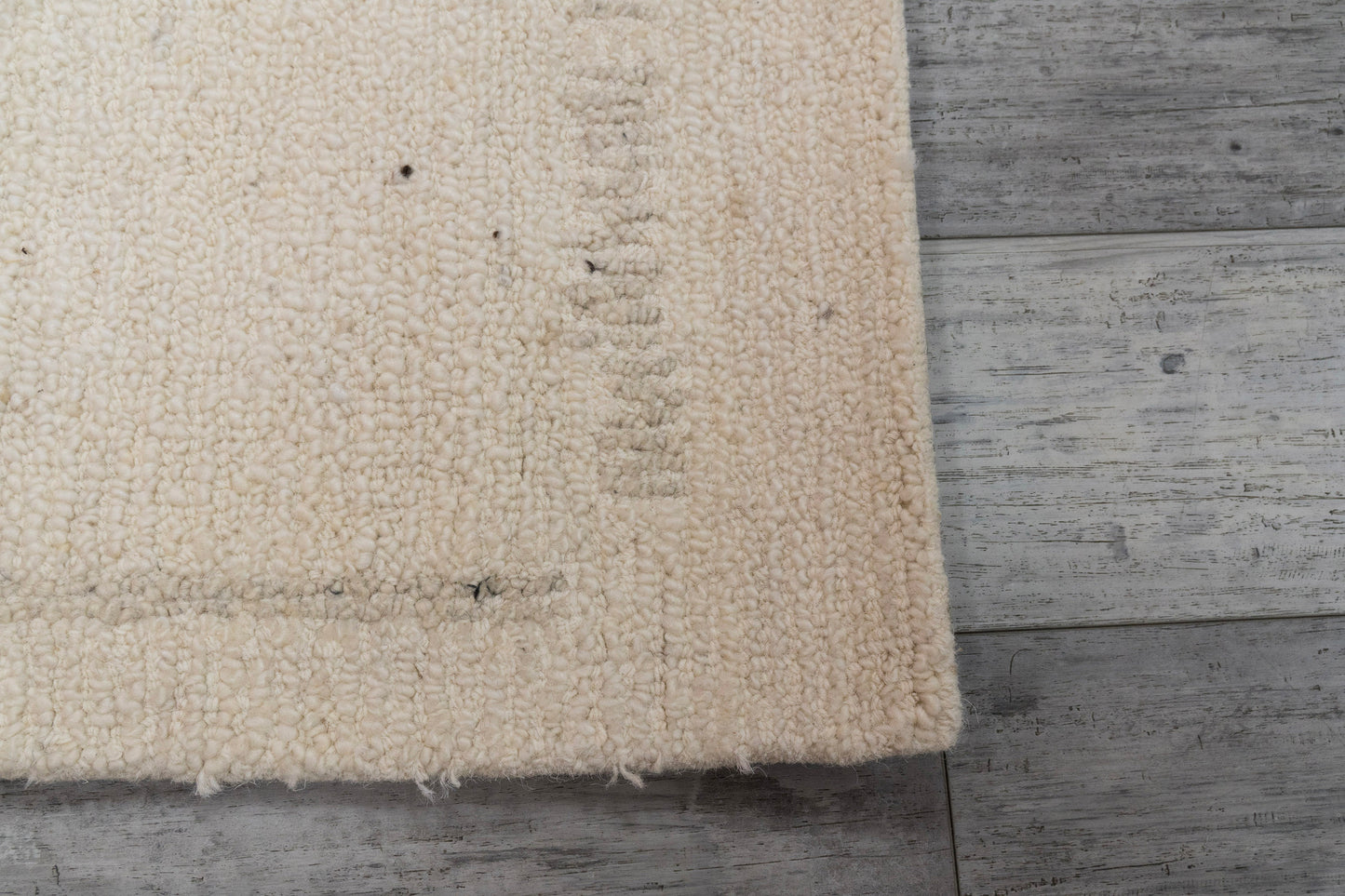 Teak Modern Ivory Geometric Low Pile Rug