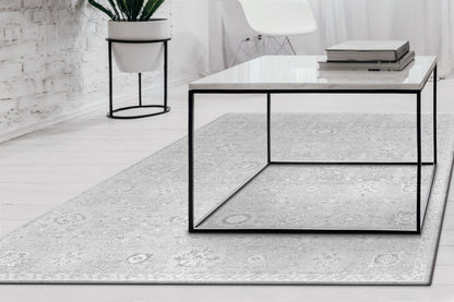 Sterling Transitional Ivory/Grey Damask High-Low Rug