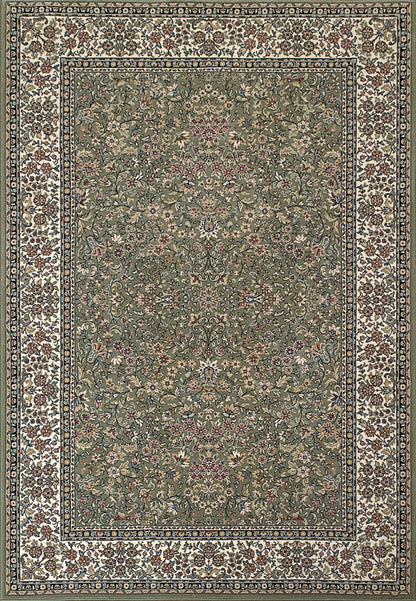 Ancient Garden Traditional Green/Ivory Classic Low Pile Rug