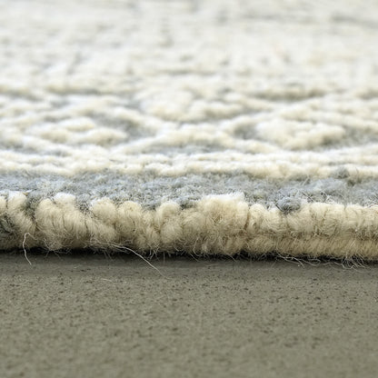Darcy Traditional Ivory/Teal Border Low Pile Rug