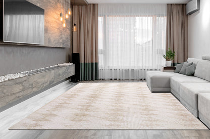 Sahara Modern Grey Geometric Low Pile Rug
