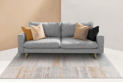 Irving Contemporary Cream/Multi Geometric Low Pile Rug