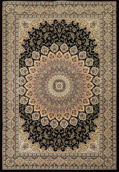 Ancient Garden Traditional Navy Classic Low Pile Rug