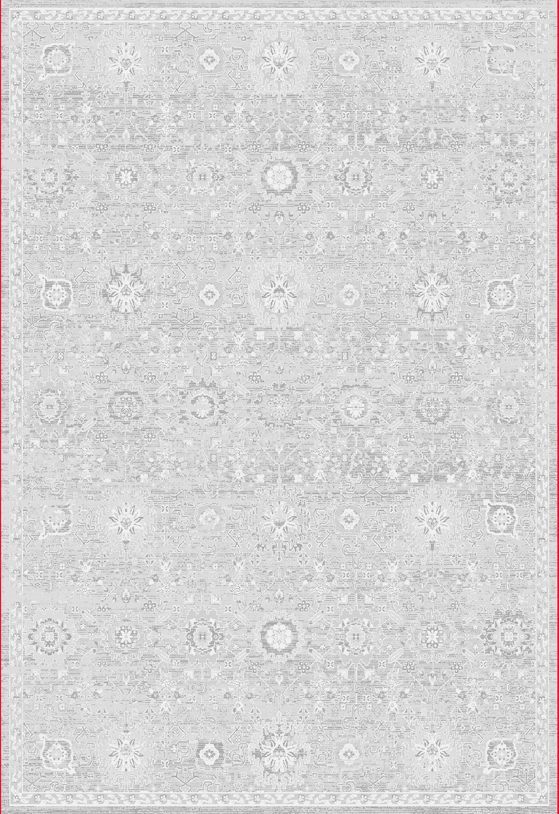 Sterling Transitional Ivory/Grey Damask High-Low Rug