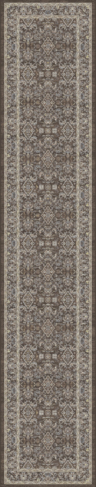 ANCIENT GARDEN 57276 DARK BROWN/BEIGE/BLUE