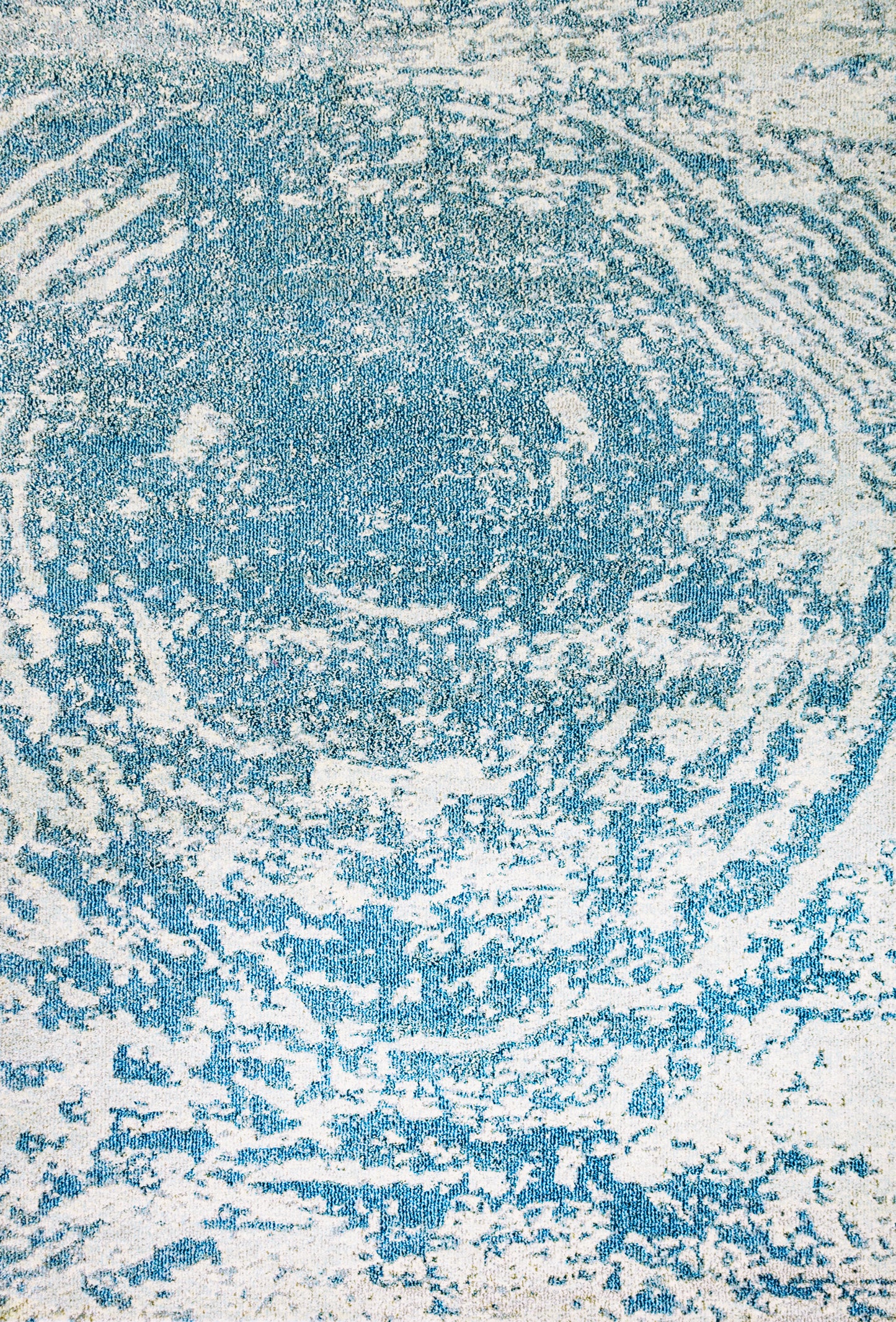 Zodiac Contemporary Aqua Blue Abstract Low Pile Rug