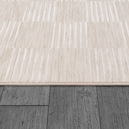 Mesa Modern Cream/Beige Geometric Low Pile Rug