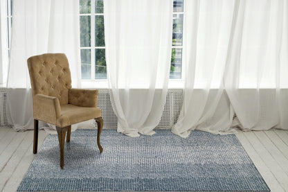 Enchant Solid Navy/Grey Woven Flat-Woven Rug