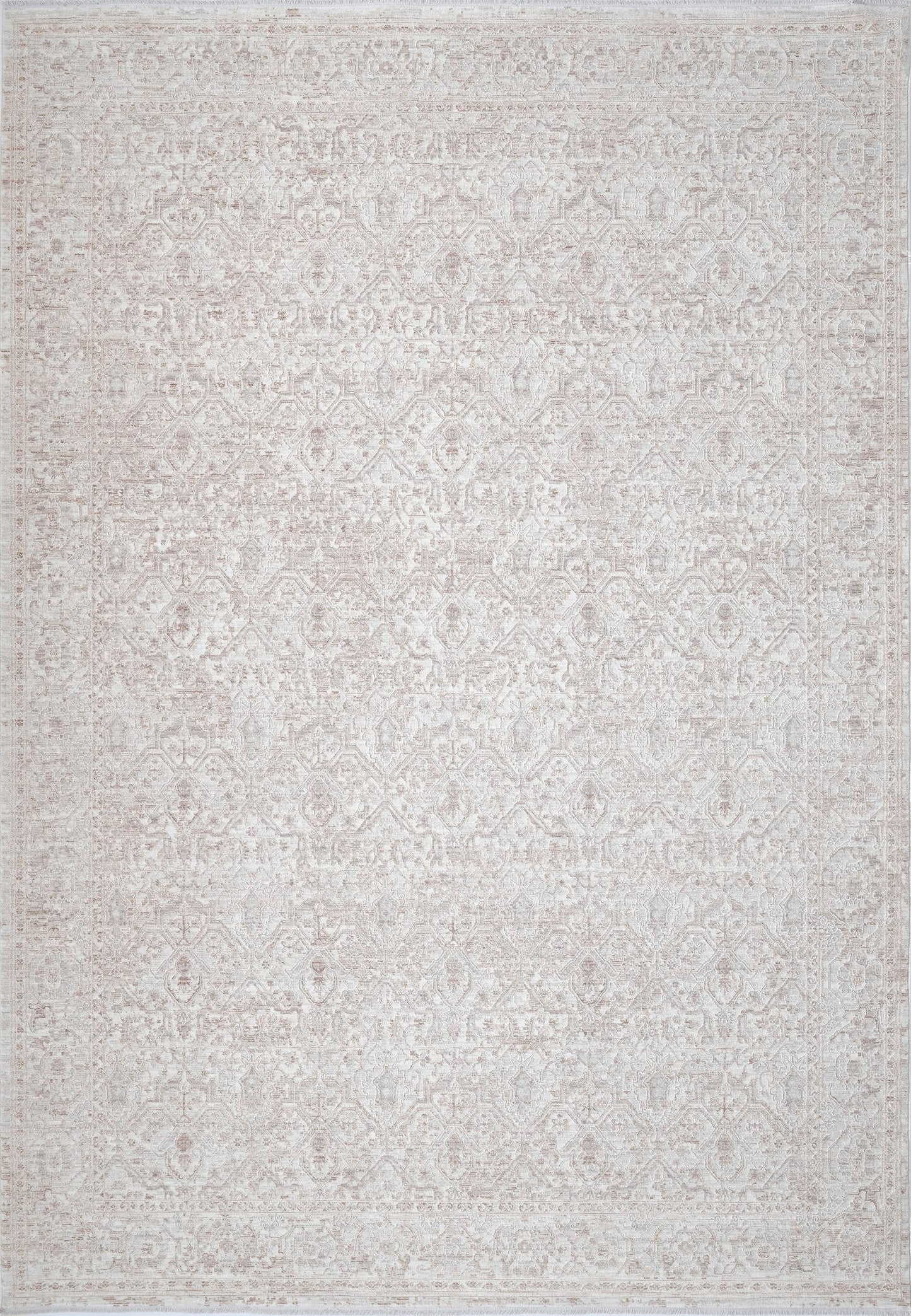 Artemis Traditional Beige/Grey Damask Low Pile Rug