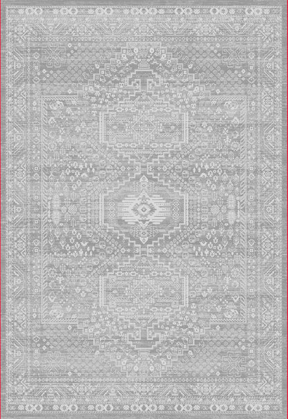 Sterling Traditional Grey/Ivory Southwestern High-Low Rug