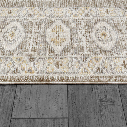 Calypso Traditional Ivory/Grey Bohemian Medium Pile Rug