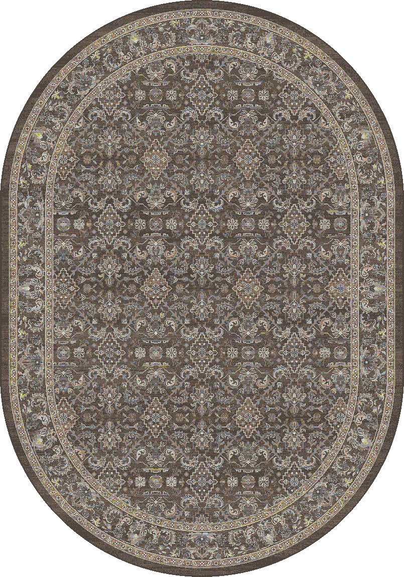 ANCIENT GARDEN 57276 DARK BROWN/BEIGE/BLUE