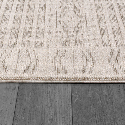 Calypso Transitional Ivory/Grey Bohemian Medium Pile Rug