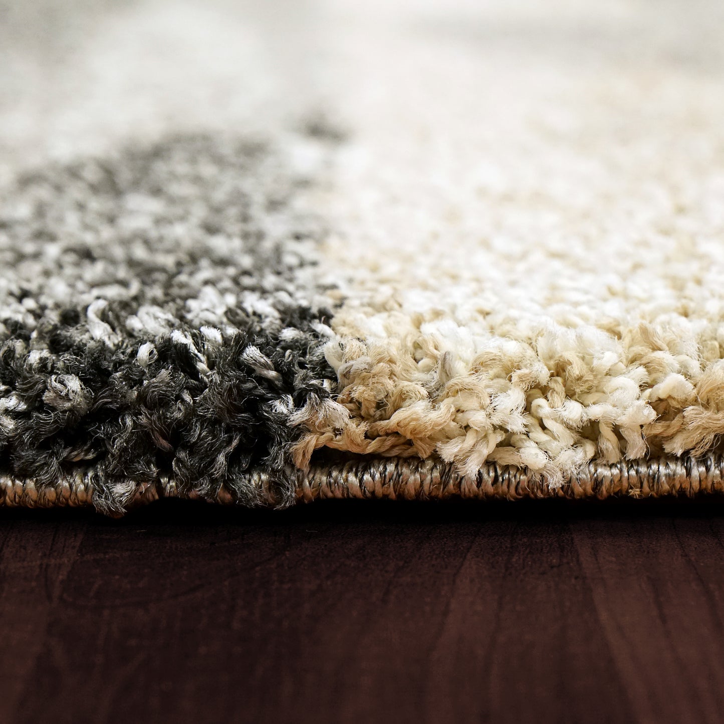 Mehari Contemporary Grey/Charcoal Abstract High Pile Rug