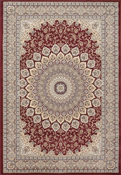 Ancient Garden Traditional Red Classic Low Pile Rug