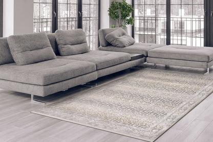 Mesa Transitional Cream/Grey/Beige Floral Low Pile Rug