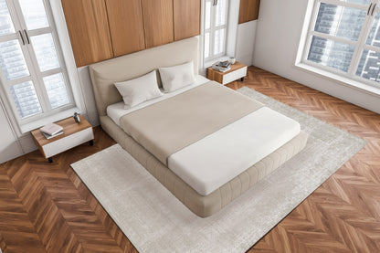 Sterling Contemporary Cream/Grey Abstract High-Low Rug