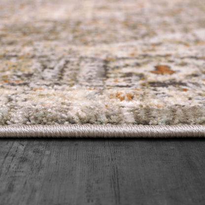 Rojin Traditional Grey/Dark Grey Oriental Low Pile Rug