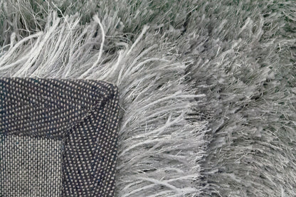 Luxe Contemporary Grey Shag High Pile Rug