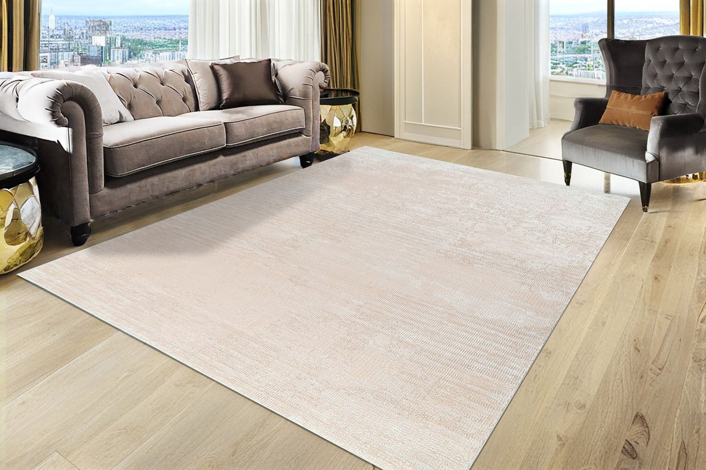 Penta Modern Cream/Beige Abstract Low Pile Rug