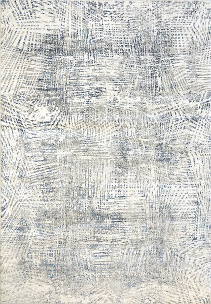 Zen Contemporary Grey/Blue Abstract Low Pile Rug