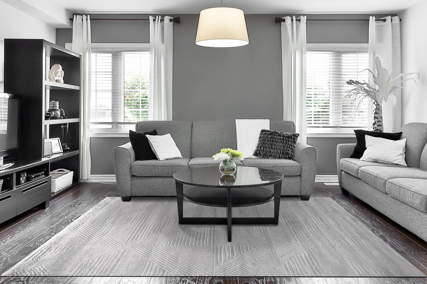 Arten Modern Cream/Grey Geometric Medium Pile Rug